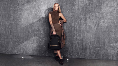 Nelly Korda pictured with the Voyageur Celina Backpack in Black/Gold. (PRNewsFoto/Tumi, Inc.) Nelly Korda pictured with the Voyageur Celina Backpack in Black/Gold. (PRNewsFoto/Tumi, Inc.)