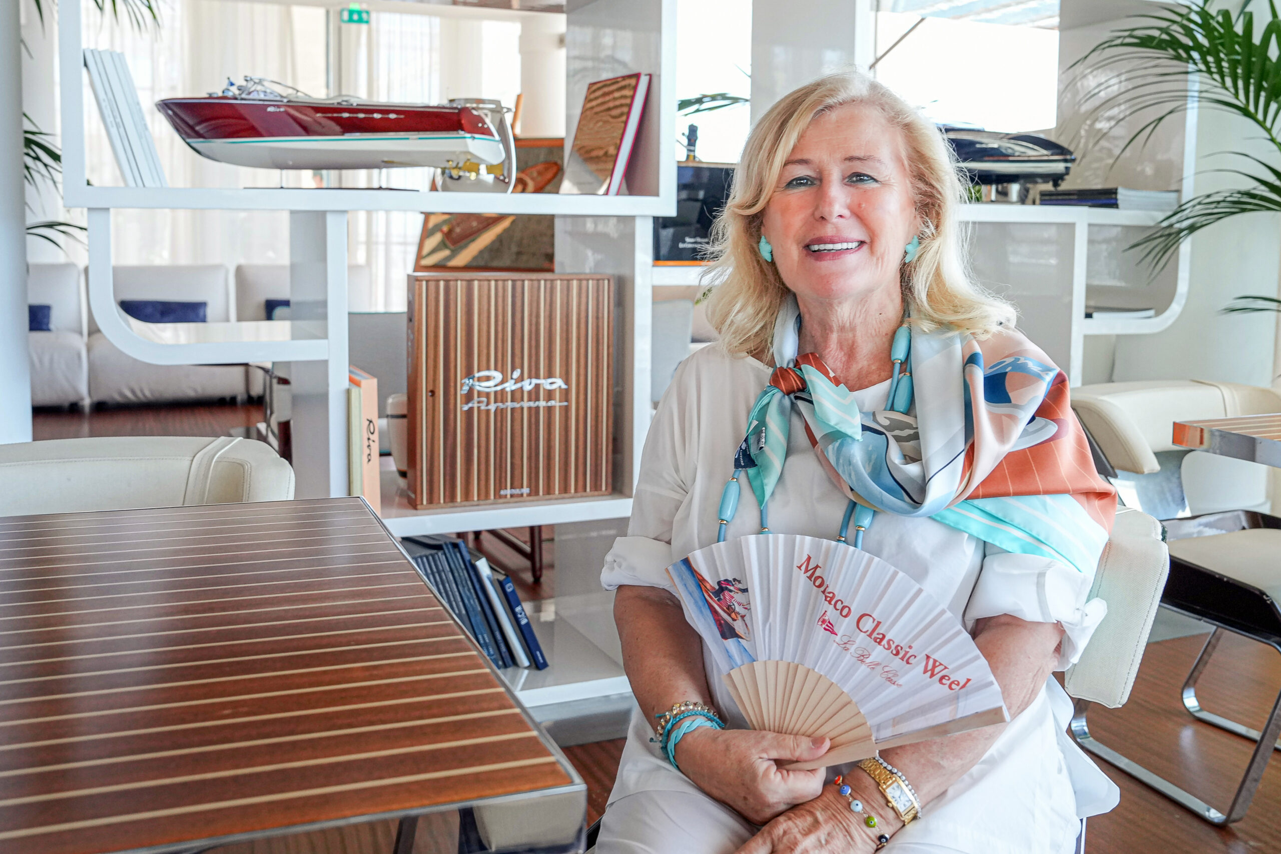 Lia Riva, in Monaco with 50 Vintage Models, the Yacht Club de Monaco