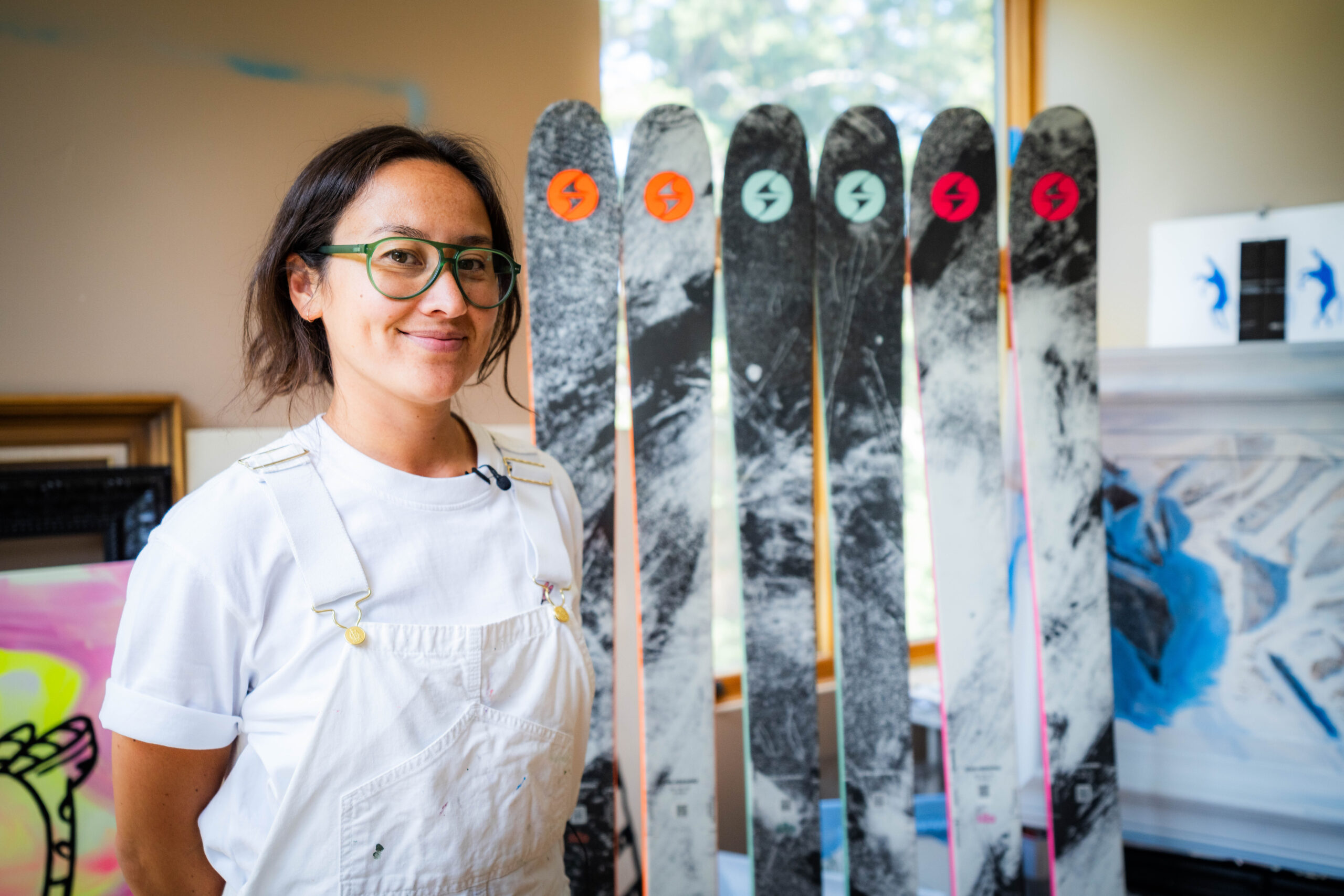 Blizzard Skis Launches Canvas: A Freeski Collection That Penelope Misa poses with the Canvas Collection