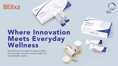 BElixz products including SHIRUTO, I-VXION, and LIVCORE displayed in a promotional image highlighting innovation and everyday wellness BElixz products including SHIRUTO, I-VXION, and LIVCORE displayed in a promotional image highlighting innovation and everyday wellness