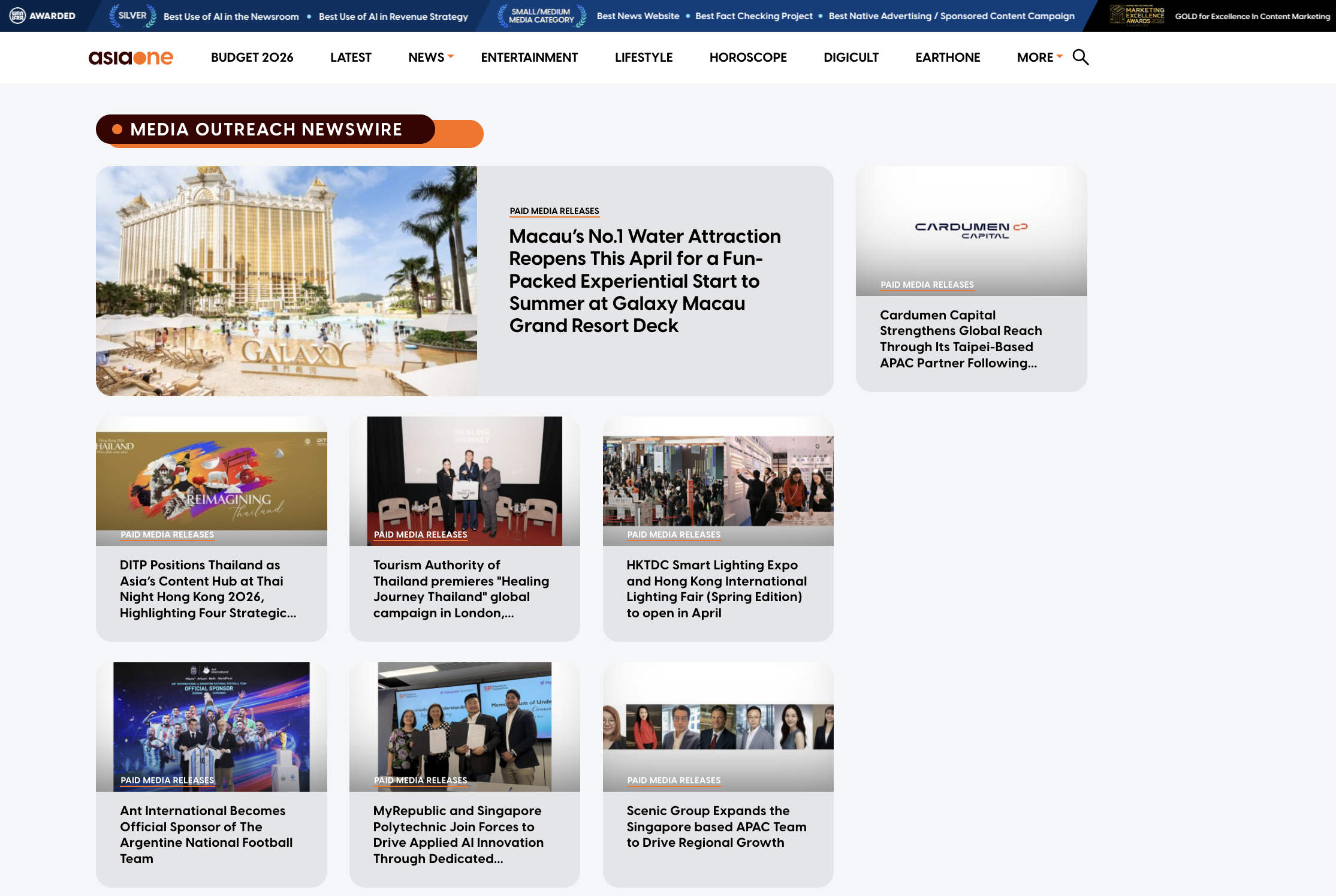 Media OutReach Newswire tiếp tục mở rộng phạm vi hoạt động tại Singapore và khu vực châu Á Thái Bình Dương thông qua hợp tác chiến lược với AsiaOne