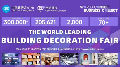 CBD Guangzhou 2026 sẽ trình diễn các đổi mới trong lĩnh vực trang trí xây dựng toàn cầu, cùng sự phát triển của nhà thông minh vào tháng 7 (PRNewsfoto/The China (Guangzhou) International Building Decoration Fair)