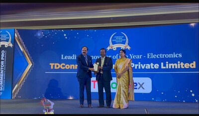 TDConnex wins Leading Innovator of the Year award for Electronics at India's 2026 MSME Awards (PRNewsfoto/TDConnex)