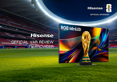 Hisense RGB MiniLED hỗ trợ hoạt động VAR tại FIFA World Cup 2026™ ở Trung tâm Phát thanh Truyền hình Quốc tế Hisense RGB MiniLED hỗ trợ hoạt động VAR tại FIFA World Cup 2026™ ở Trung tâm Phát thanh Truyền hình Quốc tế
