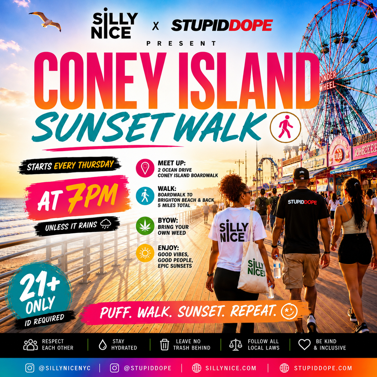 Coney Island Sunset Walk Flyer