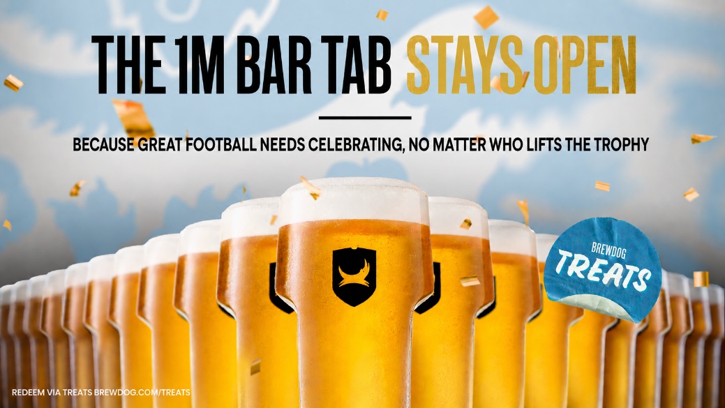 BrewDog and Tilray Brands Unlock £1 Million Bar Tab for Football Fans Across England, Scotland and Ireland BrewDog 1M Bar Tab