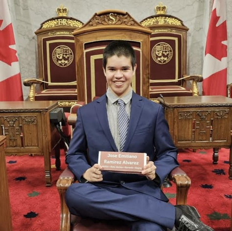 Ottawa student to bring youth perspective to international football debate in Toronto Jose Ramirez Alvarez in the Senate of Canada