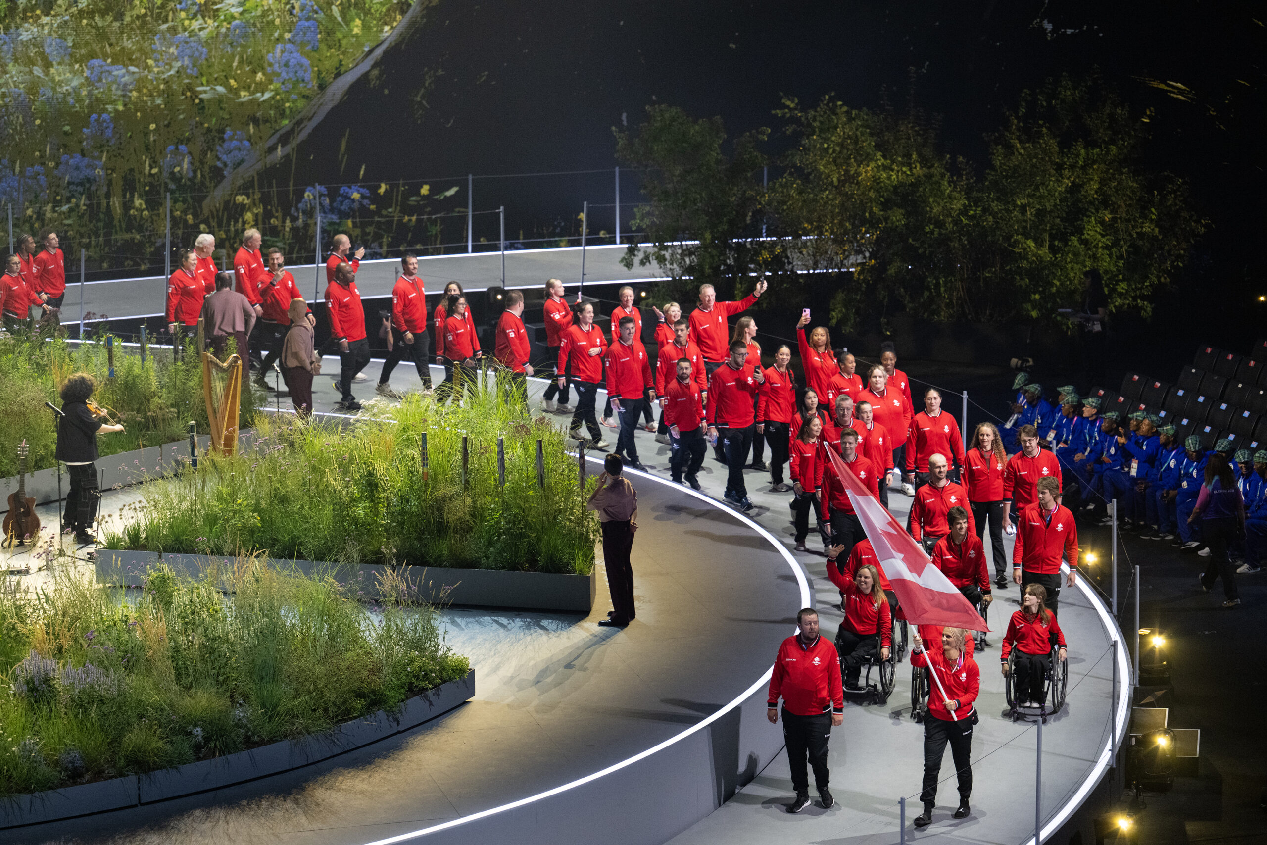 Team Canada at the Opening Ceremonies of Glasgow 2026