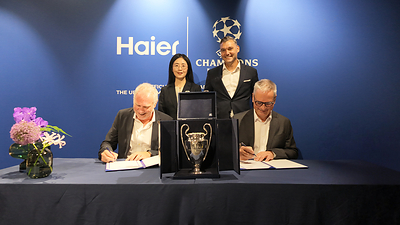 Haier công bố quan hệ hợp tác toàn cầu với UEFA Champions League Haier Announces Global Partnership with UEFA Champions League