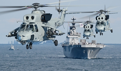 LX Pantos hoàn tất thành công dự án logistics quốc phòng phức tạp cho vũ khí tiên tiến Republic of Korea Marine Corps Marine Attack Helicopter (MAH) in flight