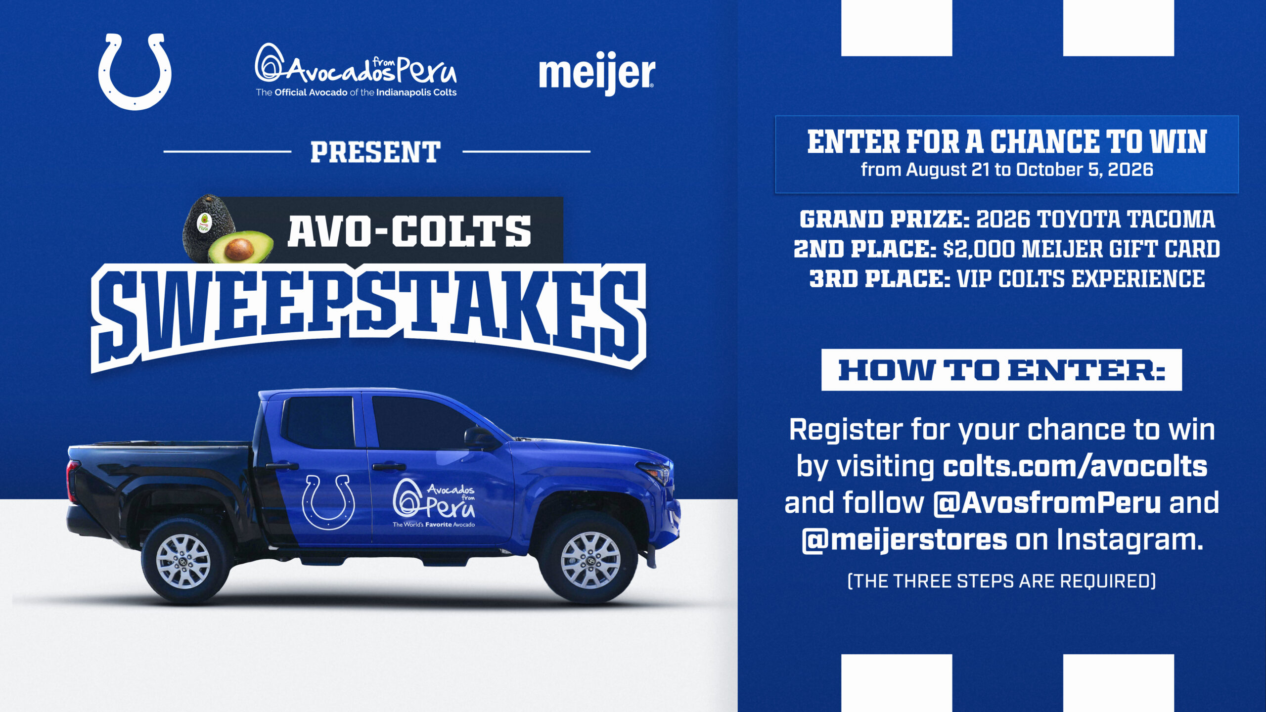 Avocados from Peru Teams Up with Indianapolis Colts and Meijer for Ultimate Football Sweepstakes Avocados from Peru Teams Up with Indianapolis Colts and Meijer for Ultimate Football Sweepstakes