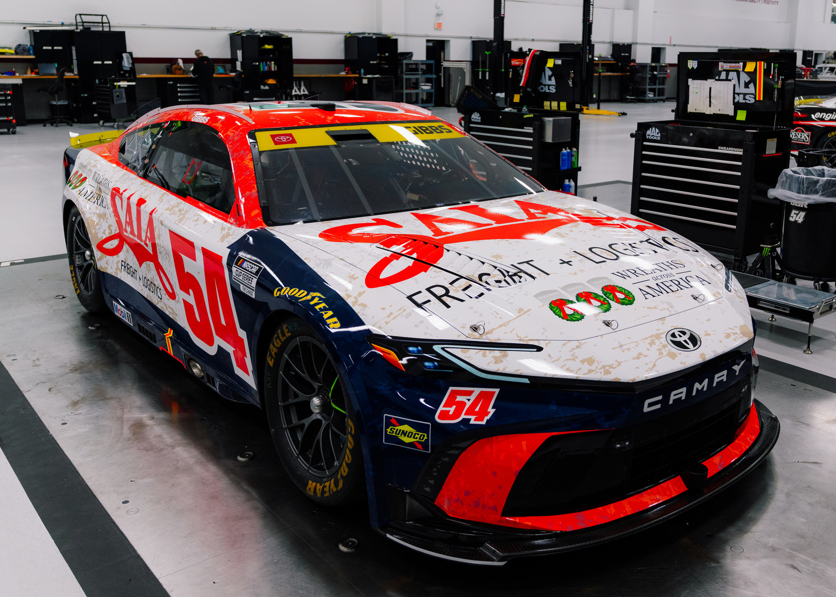 Saia and Wreaths Across America Team Up for NASCAR Cup Series Race Saia Inc. is proud to bring its longstanding partnership with Wreaths Across America (WAA) to the track when the No. 54 Saia Freight and Logistics Toyota Camry XSE takes on the South Point 400 at Las Vegas Motor Speedway on Sunday, Oct. 4.