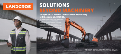 Hitachi Construction Machinery khởi động chiến dịch thương hiệu toàn cầu mới trước khi đổi tên công ty và thương hiệu thành "LANDCROS" vào tháng 4 năm 2027